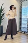 6133 Balıkçı Yaka Triko Tunik Bej