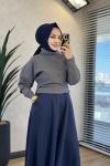 6133 Balıkçı Yaka Triko Tunik Antrasit
