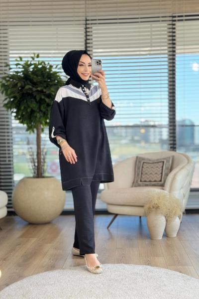 6150 Roba Verev Parçalı Takım Siyah