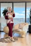 6185 Önü Batik Desen Takım Bordo