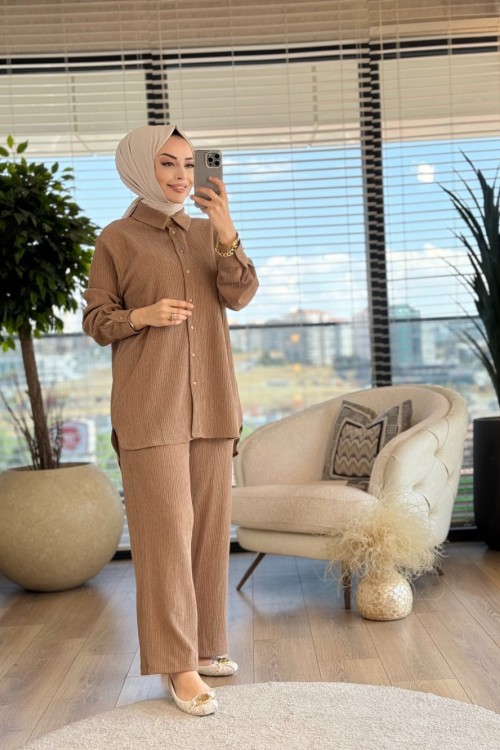 7038 Bürümcük Kumaş Takım Vizon