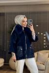 7072 Deri Cepli Angora Kaban Lacivert