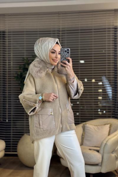 7072 Deri Cepli Angora Kaban Koyu Bej