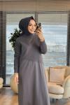 7187 Nokta Örgü İki İplik Elbise Antrasit