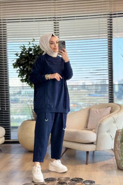 7189 Aden Trikolu İki İplik Takım Lacivert