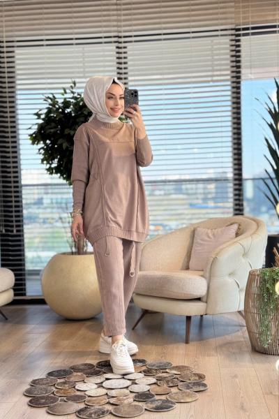 7189 Aden Trikolu İki İplik Takım Bej