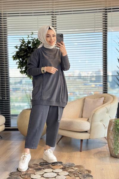 7189 Aden Trikolu İki İplik Takım Antrasit