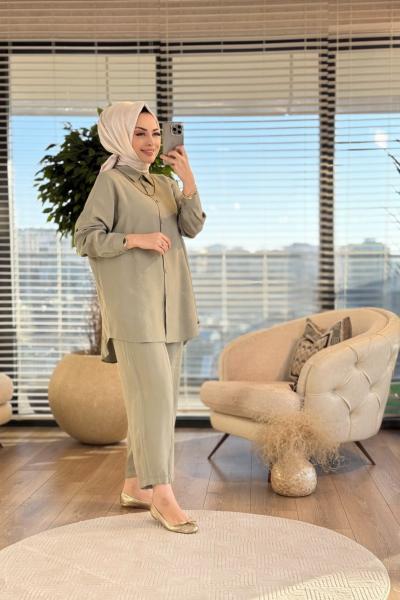 7328 Modal Şalvar Takım Yeşil