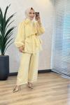 74001 Çiçek Broşlu Takım Sarı