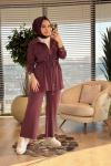 7459 Cepli Beli Büzgülü Takım Bordo