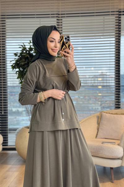 7462 Robası Dikişli Broşlu Takım Haki