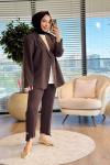 7688 Oversize Yırtmaçlı Ceket Kahve