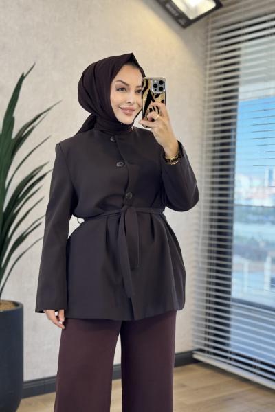 7767 Salaş Düğmeli Ceket Kahve