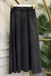 8004 Tencel Beli Lastikli Etek Siyah
