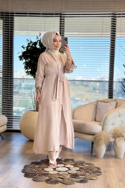 8107 Semerkant Takım Bej