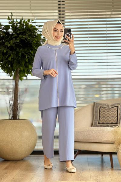 8133 Yaka Ve Önü Biyeli Takım Mavi