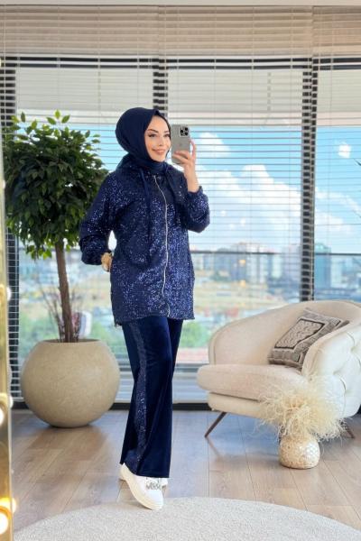 8440 Payet Kapşonlu Takım Lacivert