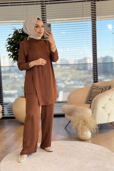 8515 Önü Parçalı Takım Kahve