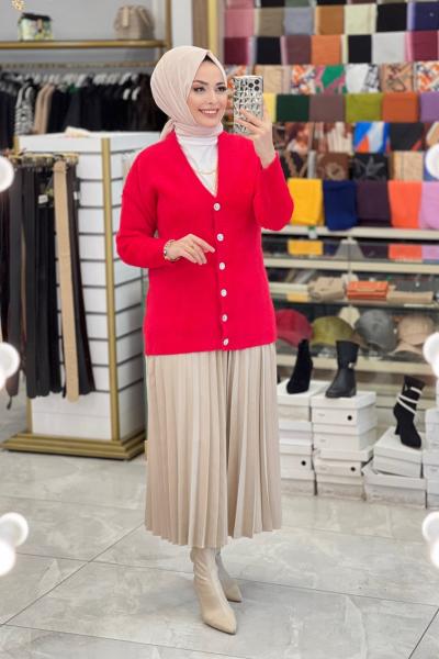 9000 Angora Hırka Kırmızı