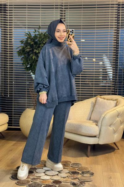 9033 Yarasa Kol Pant. Dikişli Takım Antrasit