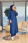 9058 Kot Uzun Tunik Lacivert