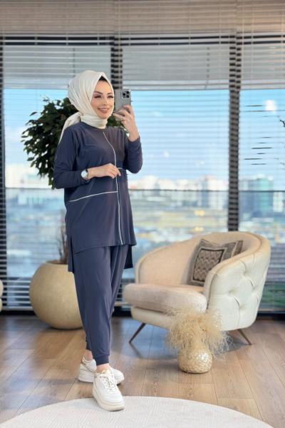 9080 Parlak Garnili Takım Antrasit