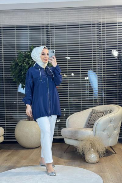 9212 Cep Kol Serpme Taşlı Kap Lacivert