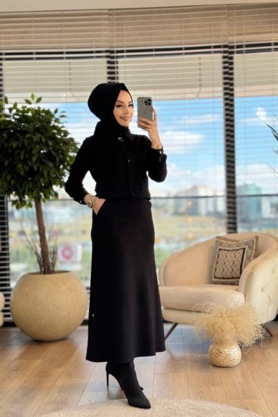 A1425 Peto Cepli Etekli Takım Siyah