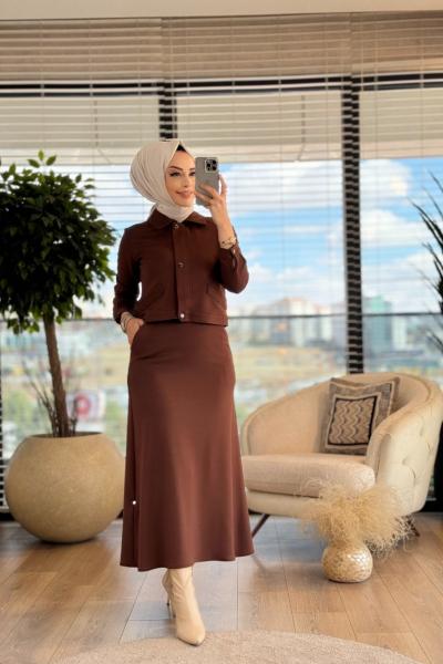A1425 Peto Cepli Etekli Takım Kahve
