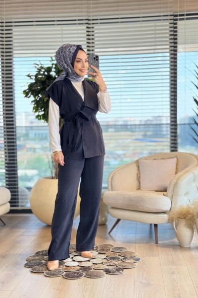 CHD46 Yelekli Takım Siyah