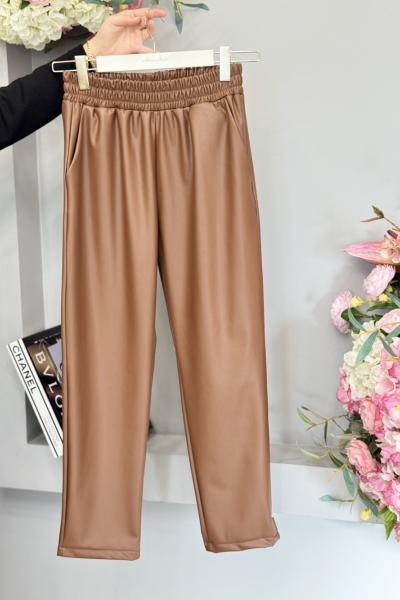 Hwn6263 Deri Havuç Pantolon Kahve