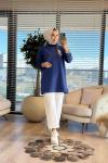 HWN9025 Kalp Broşlu Scuba Sweat İndigo