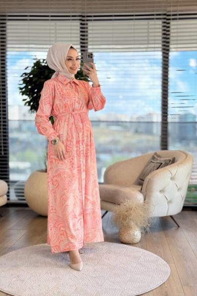 MRW1350 Ethnic Elbise Oranj