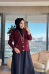 MRW1509 Blazer Triko Ceket Bordo