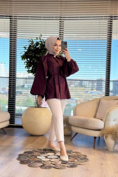 MRW1530 Balerin Gömlek Bordo