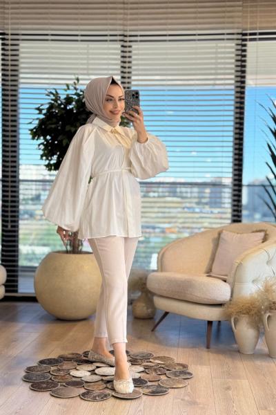 MRW1530 Balerin Gömlek Ekru