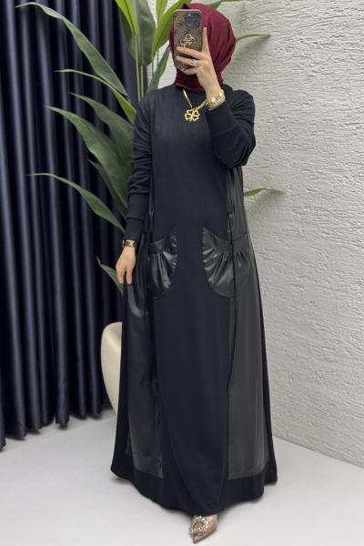 Asmin Elbise Tesettür Giyim Siyah
