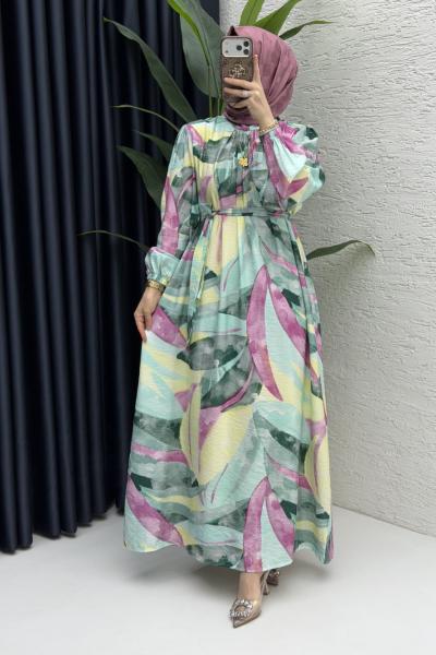 Ayşin Elbise Tesettür Giyim Yeşil