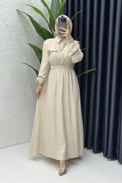 Aysu Tesettür Elbise Taş Rengi