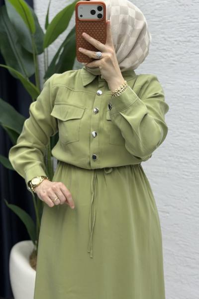 Azra Elbise Tesettür Giyim  Olive