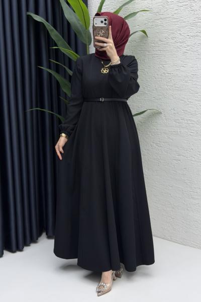 Belkıs Elbise Tesettür Giyim Siyah