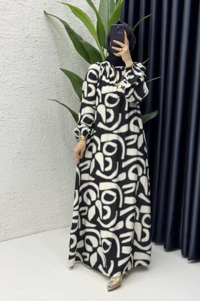 Belma Elbise Tesettür Giyim Siyah