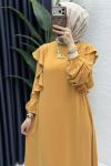 Canan Elbise Tesettür Giyim  Hardal Sarısı