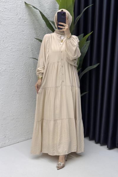 Ceren Elbise Tesettür Giyim Taş Rengi