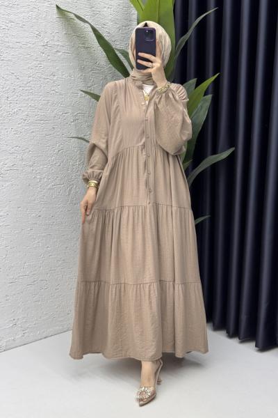 Ceren Elbise Tesettür Giyim Vizon