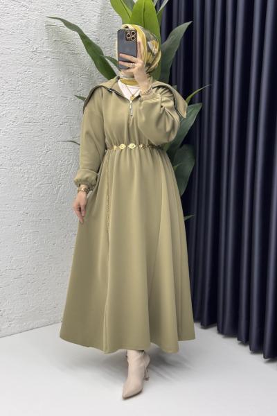 Defne Elbise Tesettür Giyim  Yeşil