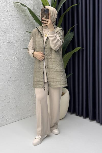 Deniz Üçlü Takım Tesettür Giyim  Küf Yeşili