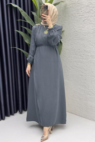 Ecmel Elbise Tesettür Giyim  Petrol Yeşili