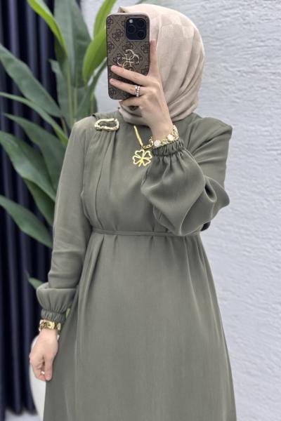 Ecmel Elbise Tesettür Giyim  Haki