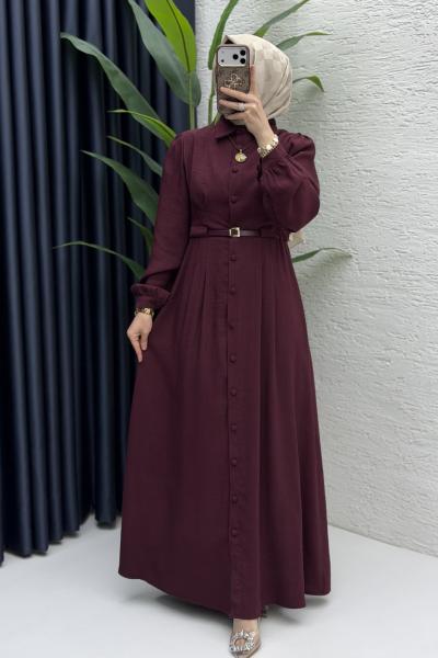 Efla Elbise Tesettür Giyim Mürdüm